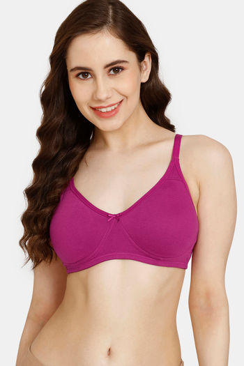 Buy Rosaline Everyday Double Layered Non Wired 3/4th Coverage T-Shirt Bra - Festival Fuchsia